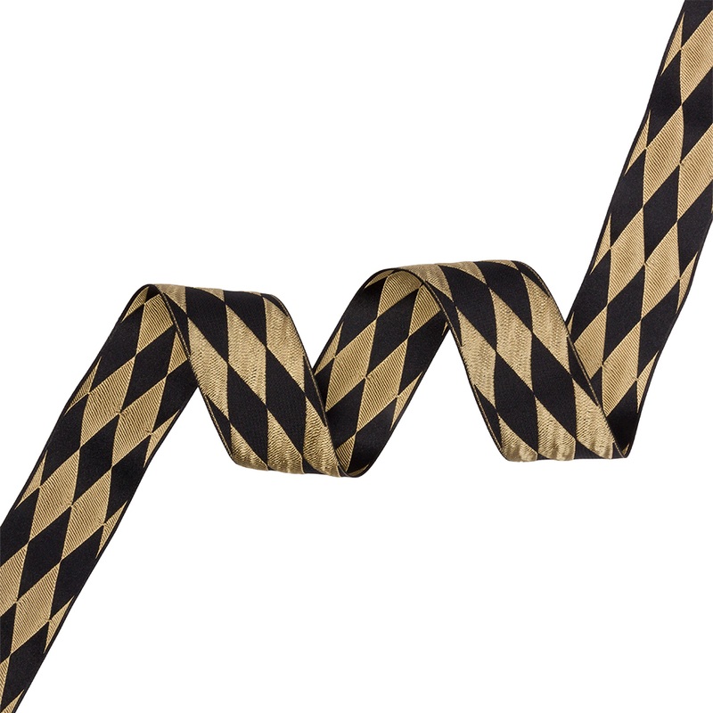 1.5″ Black/Gold French Jacquard Ribbon