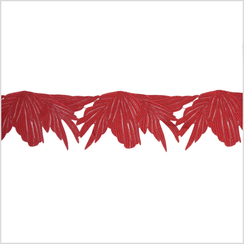 5″ Metallic Burgundy Red Lace Trim