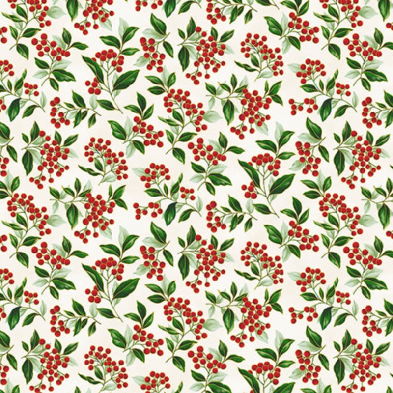 Blooming Holidays / Holly in Natural & Gold