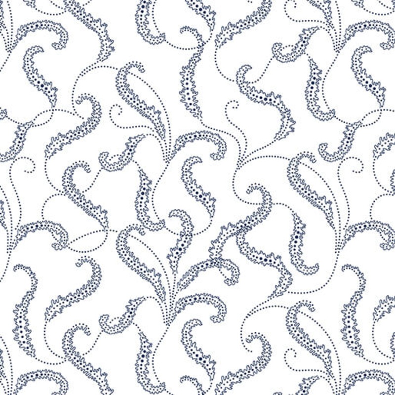 Classic Keepsakes in Blue 14653-50 Filigree Scroll White/Navy