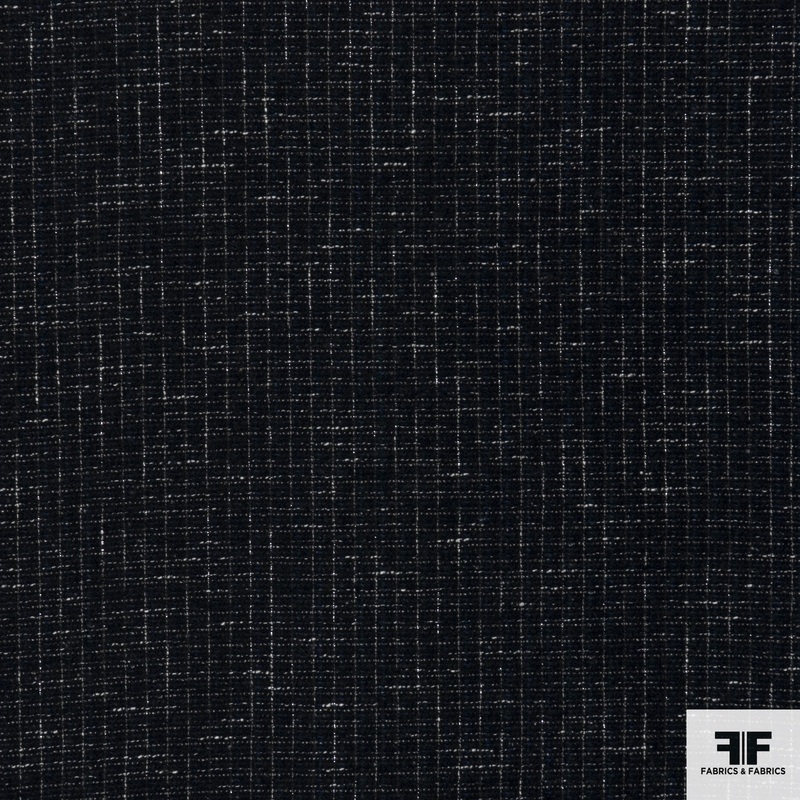 Plaid Wool Tweed – Black Fabric by the Yard