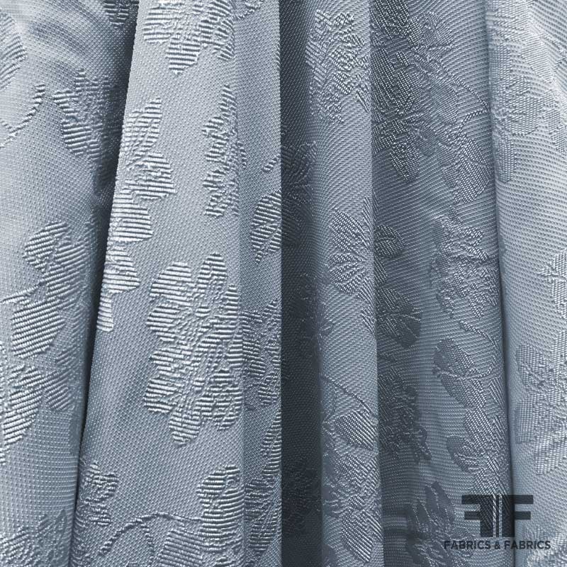 Raised Dot Textured Floral Brocade – Baby Blue Fabric by the Yard