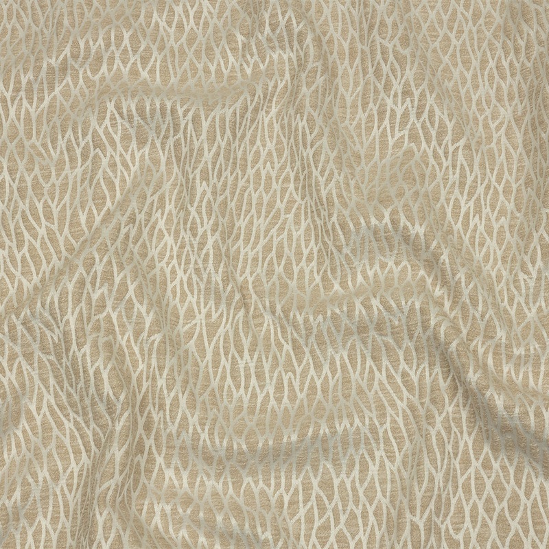 Recycled Polyester Drapery Jacquard – Champagne Stepping Stones – British Imported