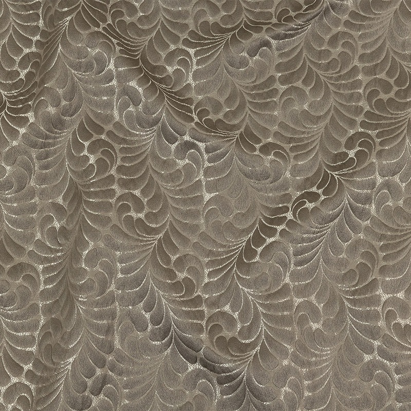 Satin-Faced Jacquard – Slate Fern Leaves – British Imported