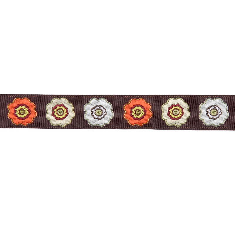 5/8″ Orange/Brown French Jacquard Ribbon
