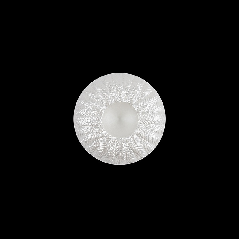Italian White Abstract Radial Textured Shank Back Button – 24L/15mm