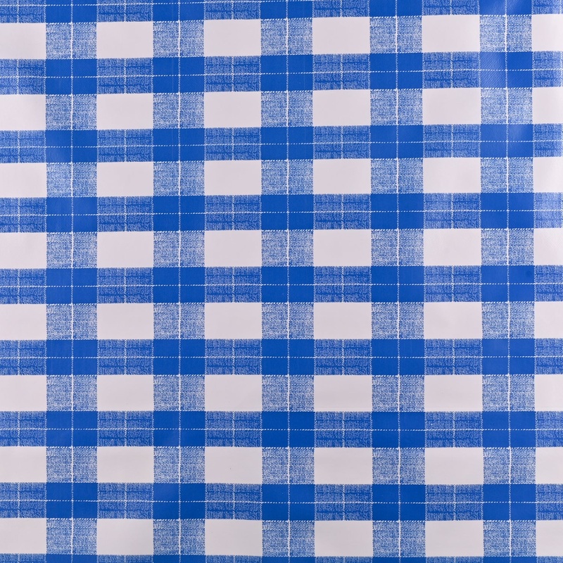 Printed PVC Table Cloth C050-18 Blue Check Per Meter