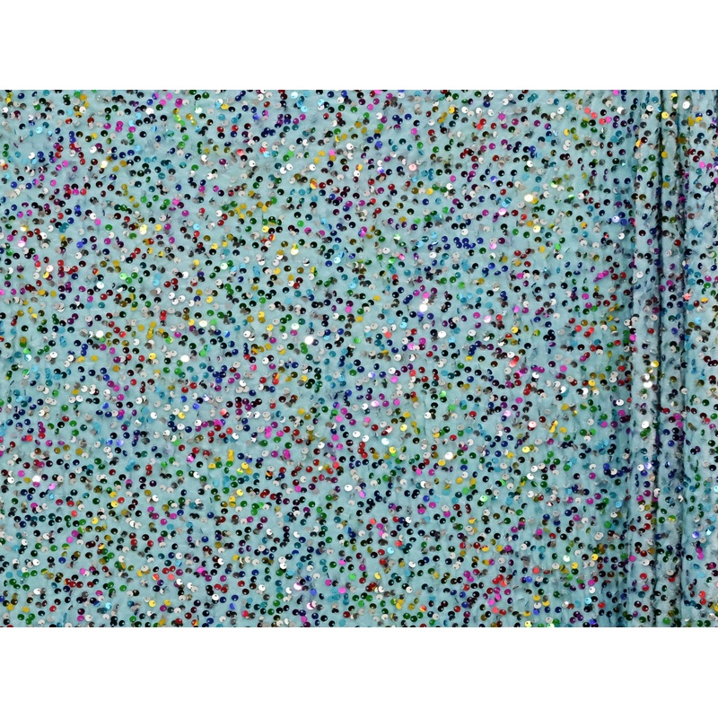 130cm Multi Colour Sequins Velour BF735-7 BF735-7
