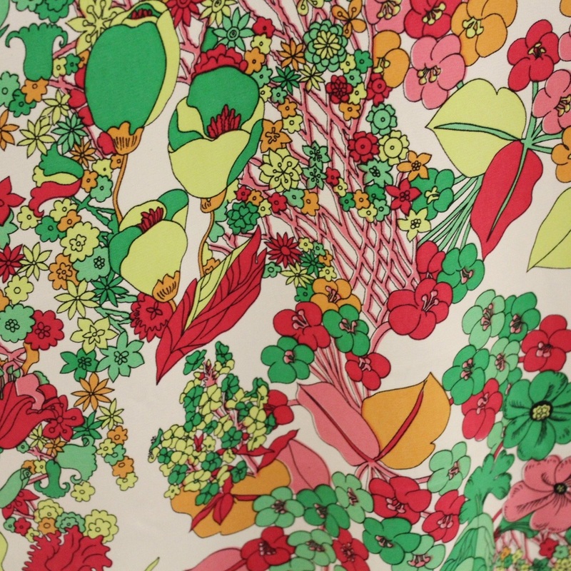 Bold Floral Printed Silk Crepe – Multicolor Fabric by the Yard