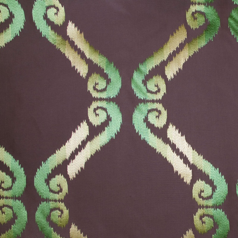 Chocolate/Grass/Citron Swirls Embr & Eyelet