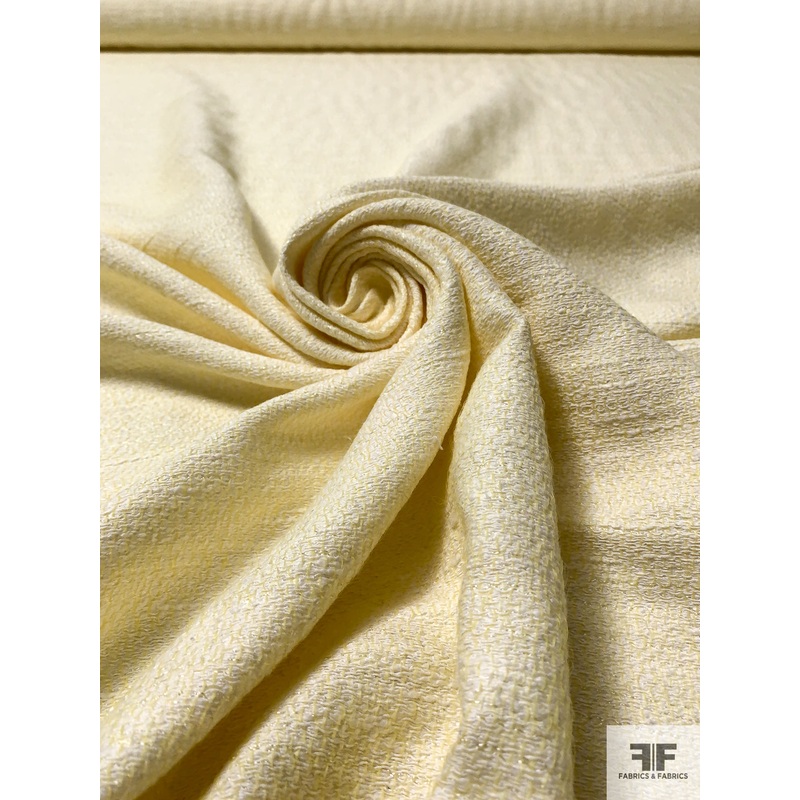 Classic Spring Tweed Suiting – Yellow / Light Ivory Fabric by the Yard