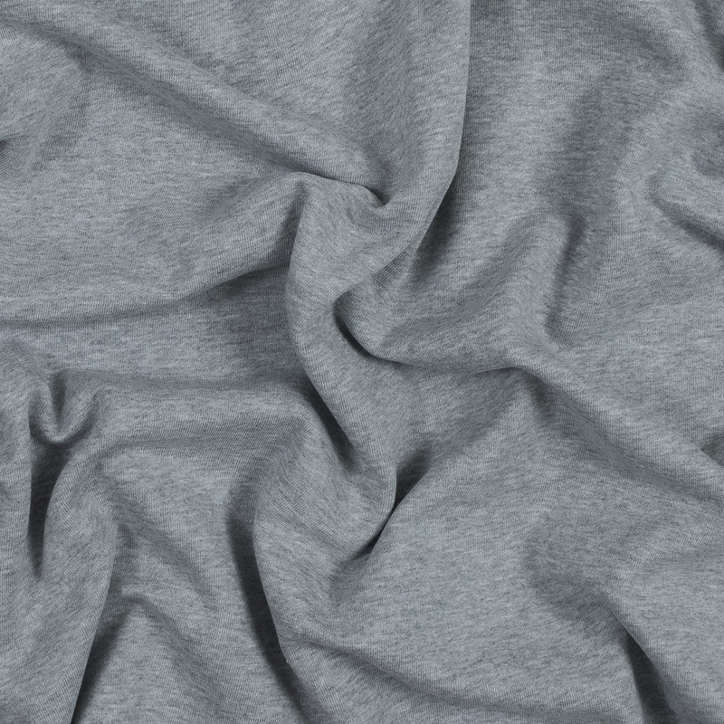 Cotton and Polyester Brushed Fleece – Light Gray