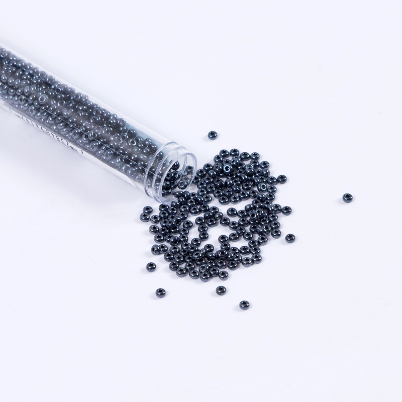 Metallic Gunmetal Czech Seed Beads – Size 8