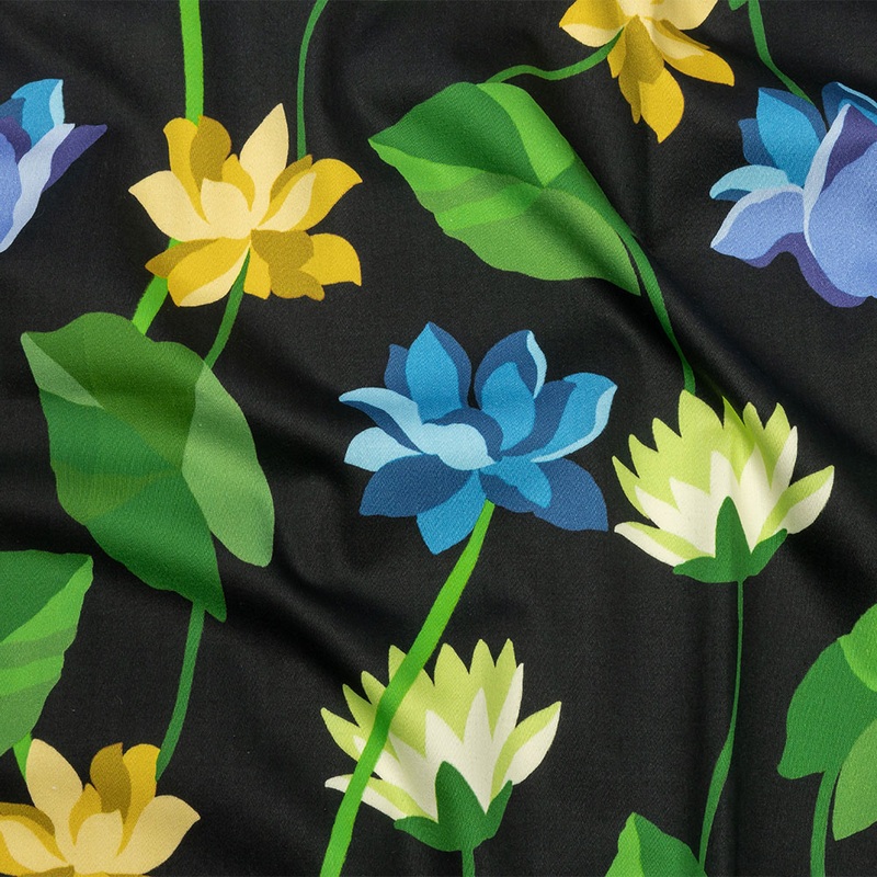Mood Exclusive Black Highrise Blooms Stretch Cotton Sateen