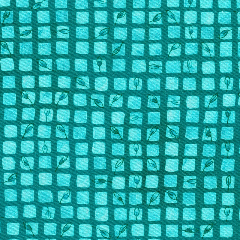 Sunlit Garden / Squares in Turquoise