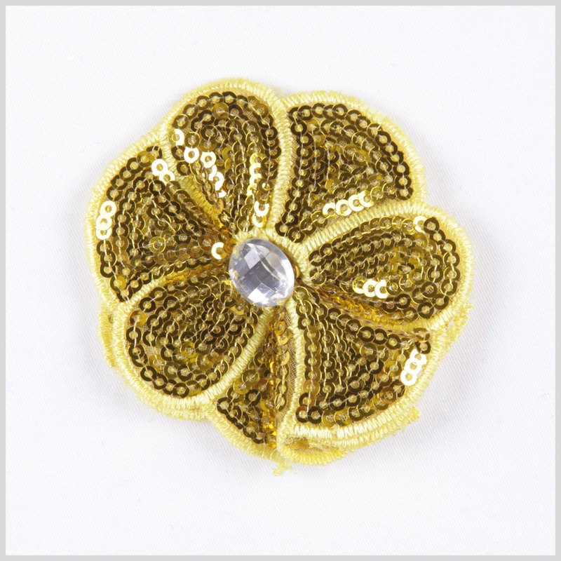 Yellow Sequin Flower Brooch
