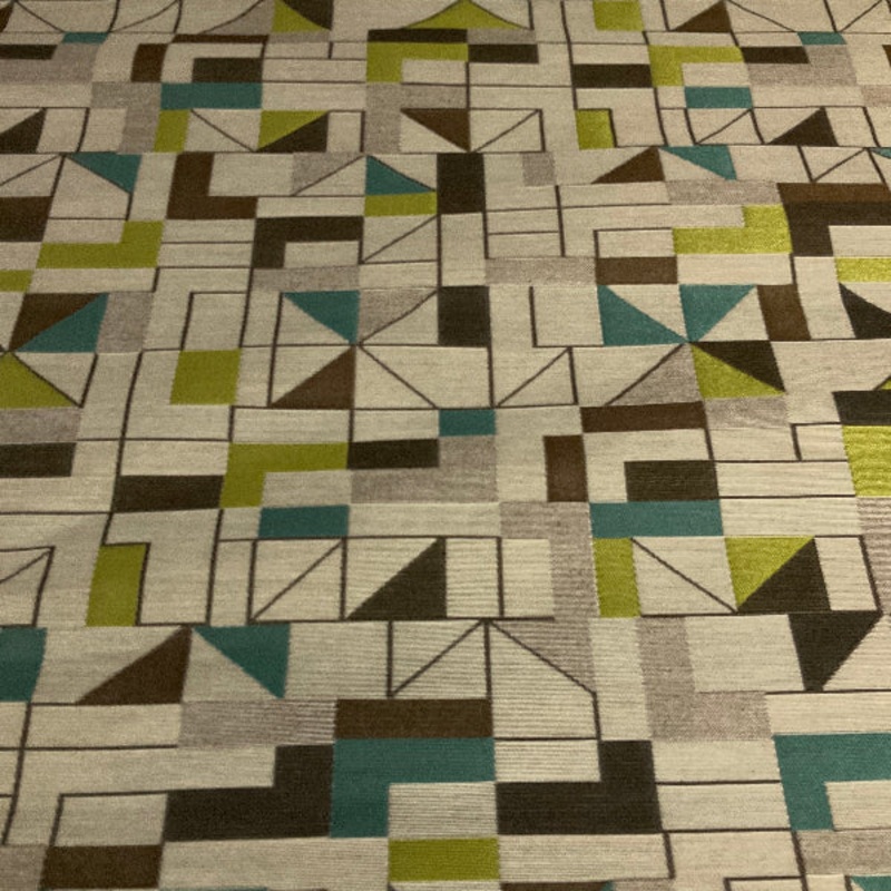 Arc-Com Apex Lime Geometric Design Green Upholstery Fabric Order Product