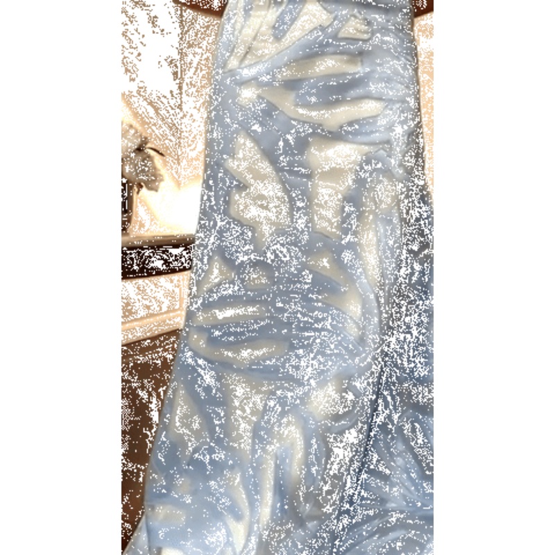 Bold Brushstroke Floral Clip Polyester Organza – Periwinkle Blue Fabric by the Yard