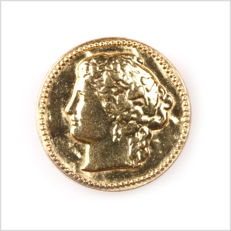 Gold Coin Metal Shank Back Button – 36L/23mm