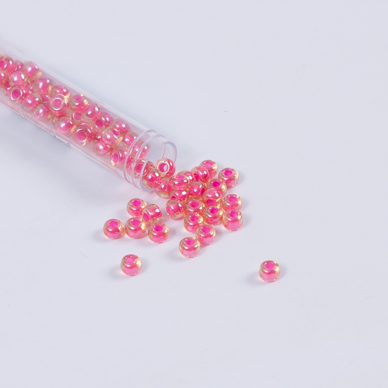 Pink Lined Topaz Czech Seed Beads – Size 2