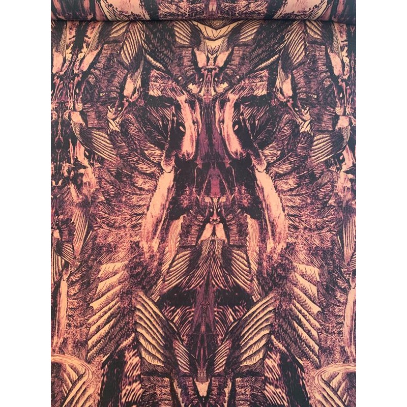 Tribal Vibes Printed Silk Georgette – Plum / Maroon / Mauve Fabric by the Yard