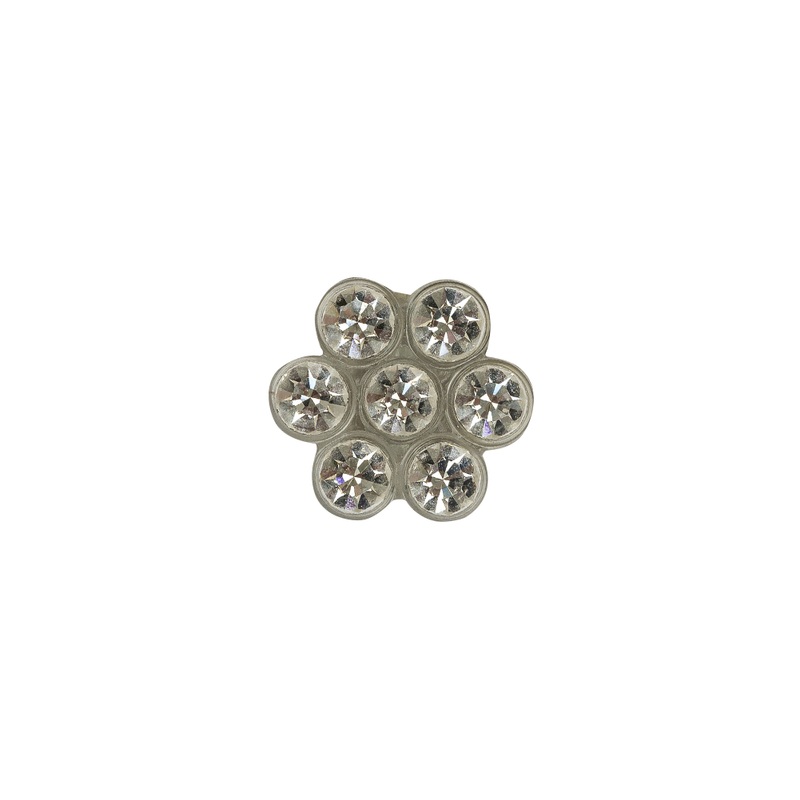 Vintage Crystal Rhinestones Transparent Daisy Shank Back Button – 20L/12.5mm