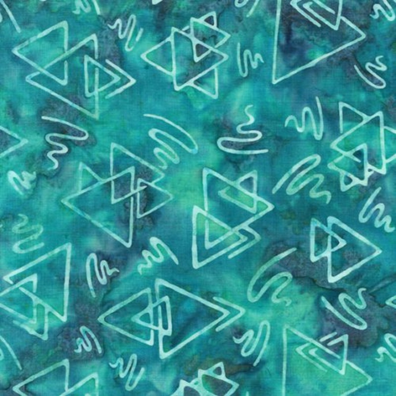 Bubbles, Curves and Corners Batiks 612406851 Turquoise Green