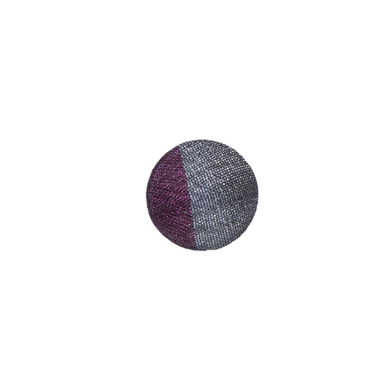 Gray and Purple Silk Covered Button – 18L/11.5mm