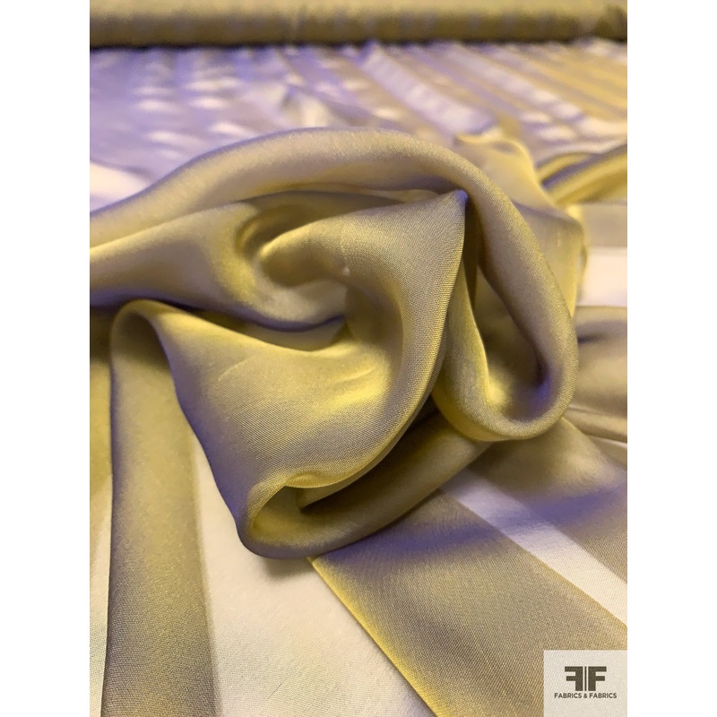 Iridescent Silk Chiffon – Olive / Violet Fabric by the Yard