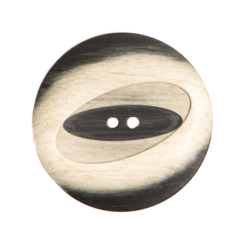 Italian Greige and Charcoal Plastic Button – 44L/28mm