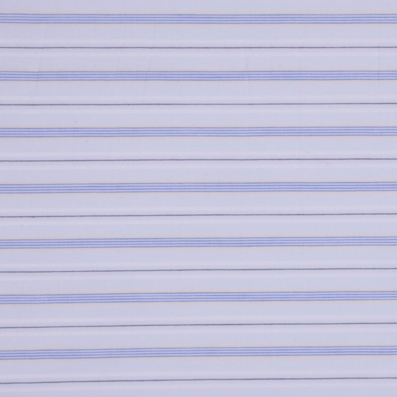 Pale Blue Pencil Striped Cotton Shirting