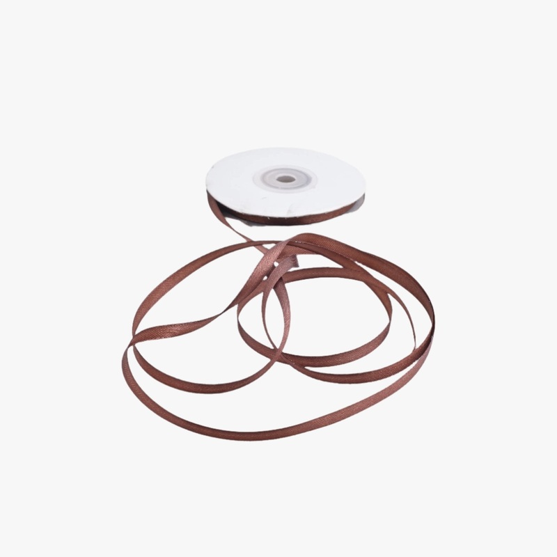 Satin Ribbon 6mm Dark Brown #B59 Per Met