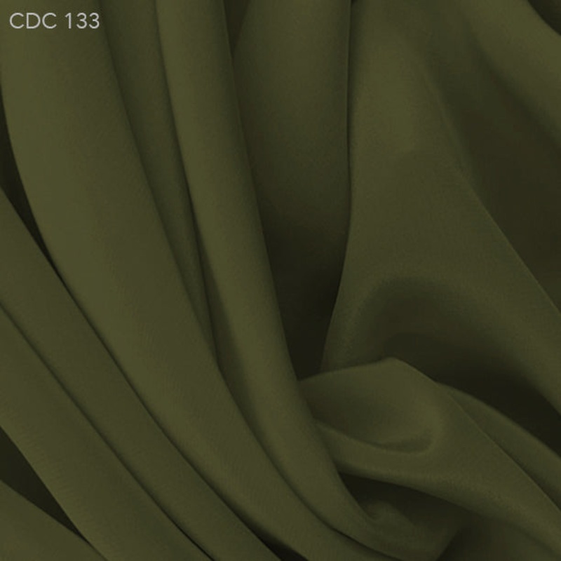 Silk Crepe de Chine – Olive Green Fabric by the Yard
