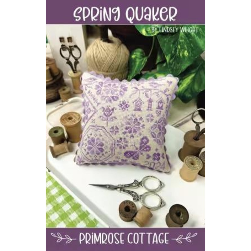 Spring Quaker Cross Stitch Pattern – Primrose Cottage
