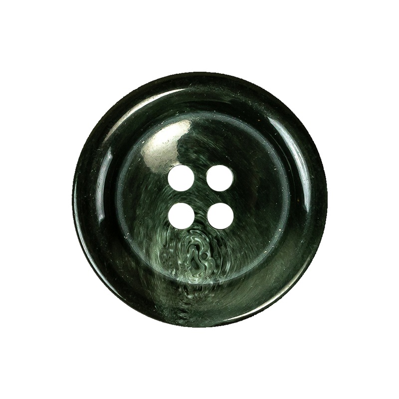 Dark Green Swirls Plastic 4-Hole Dish Button – 40L/25.5mm