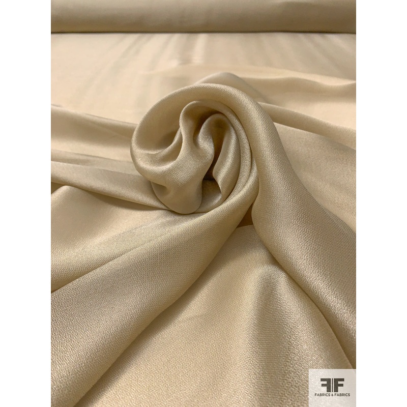 Italian Ralph Lauren Solid Silk Blend Flowy Lam – Champagne Gold Fabric by the Yard