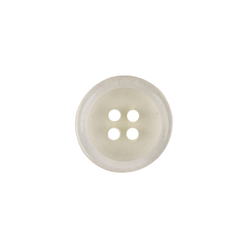 Italian Slightly Tinted Transparent 4-Hole Plastic Button – 24L/15mm