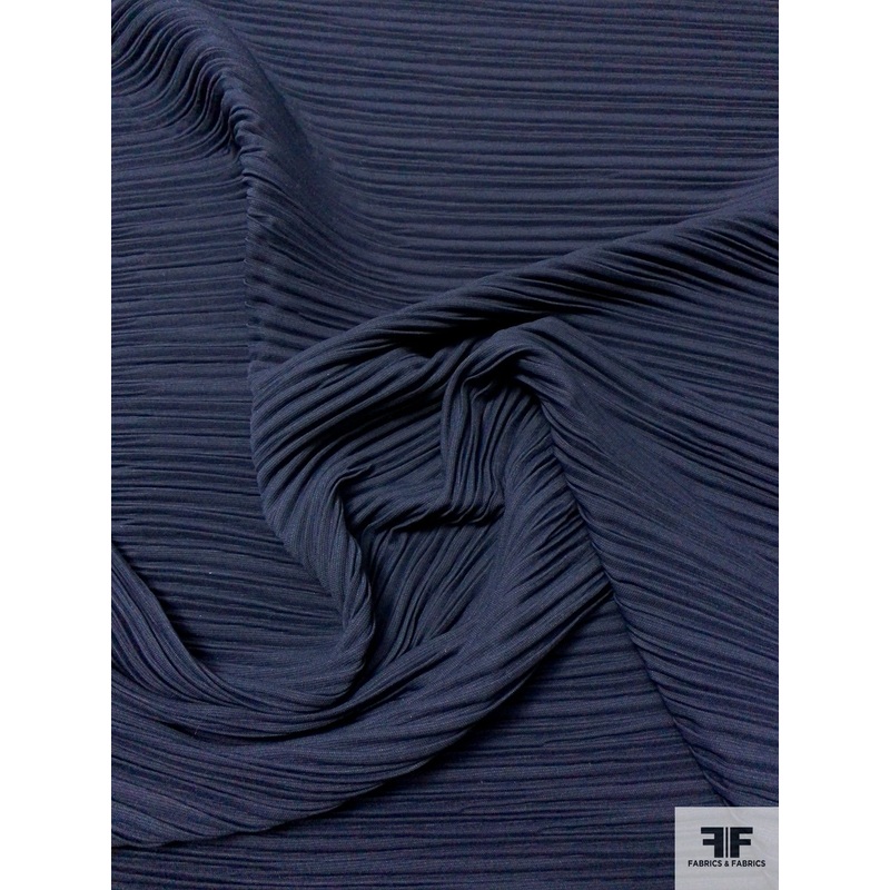 Pleated Crepe – Navy Fabric by the Yard