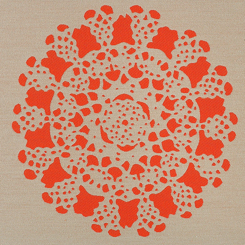 Remnant of HBF Stencil Safety Orange Upholstery Fabric Order Product 1