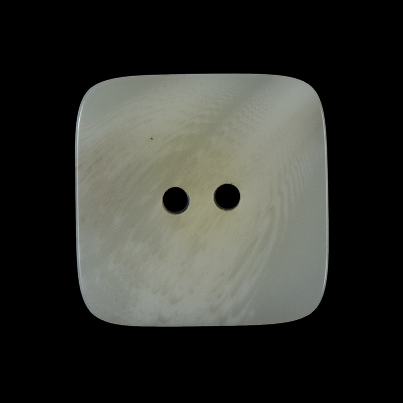 White Square Two-Hole Plastic Button – 44L/28mm