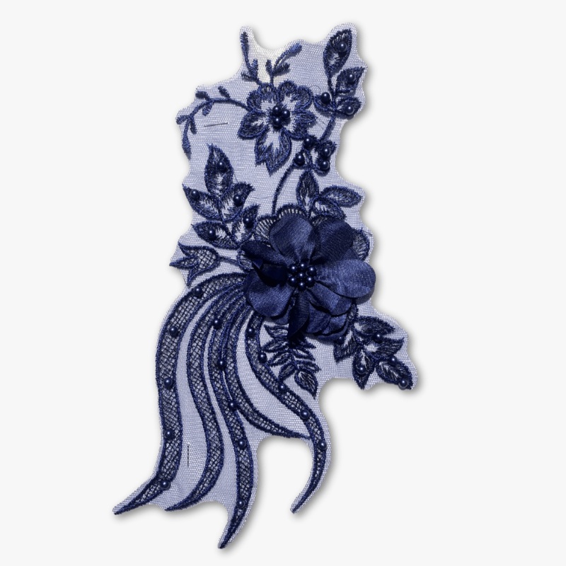 Beaded Bridal Motif – Elegant Navy