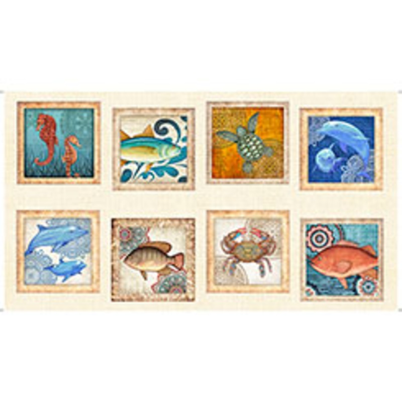 Ocean Oasis Cream Multi 24″ Panel