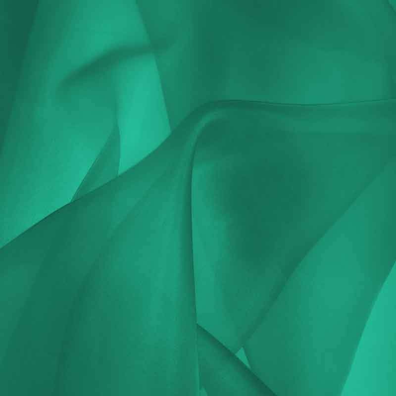 Silk Organza – Teal Green Fabric by the Yard