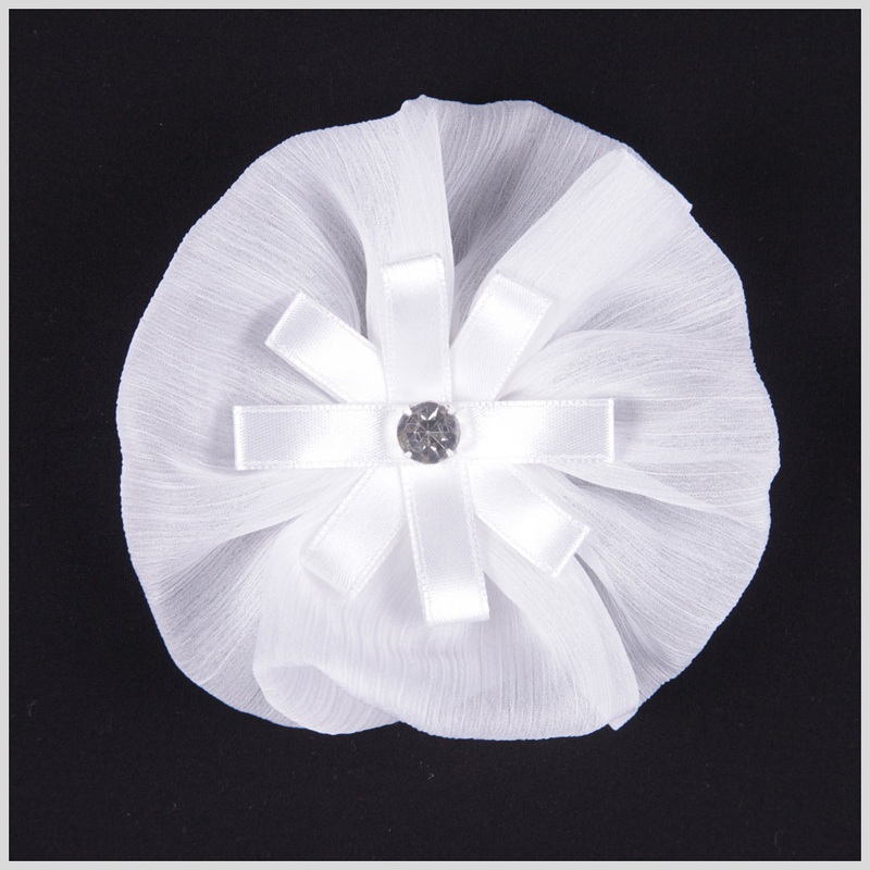 White Organza Flower Pin