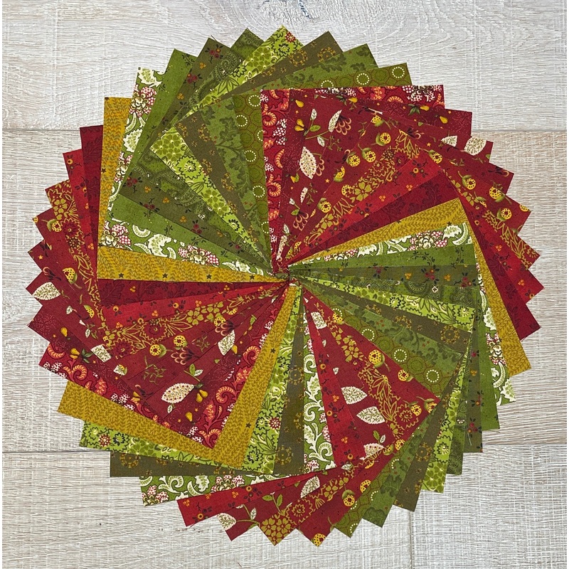 Baubles & Balsam – Charm Pack – 42 Pieces – 5″ x 5″ Each
