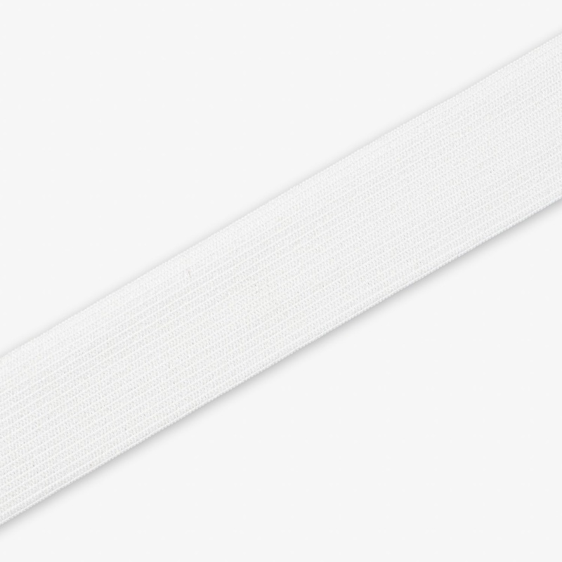 Elastic Knitted 38/40mm White | TBD Per Meter