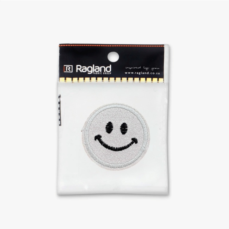 Motif Iron On Badge – SMILEY WHITE