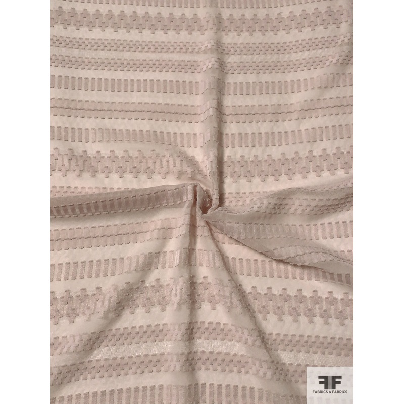 Multi-Striped Pattern Clip Polyester Chiffon – Misty Blush Fabric by the Yard