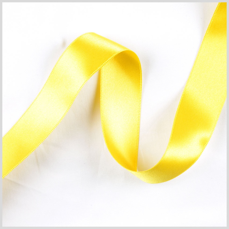 Yellow Double Face French Satin Ribbon – 1″