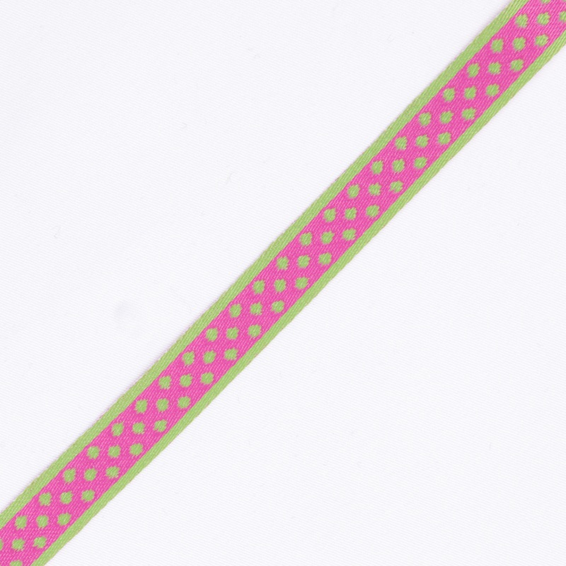 1/2″ Hot Pink/Green French Jacquard Ribbon
